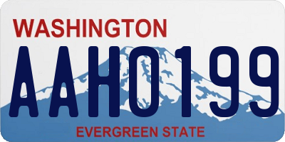 WA license plate AAH0199