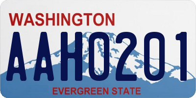 WA license plate AAH0201