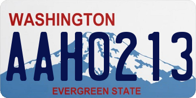 WA license plate AAH0213