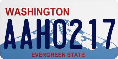 WA license plate AAH0217