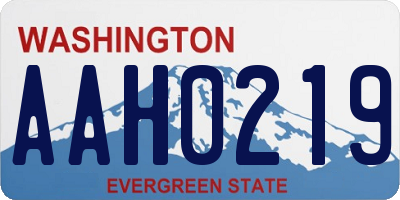 WA license plate AAH0219