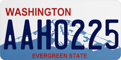 WA license plate AAH0225