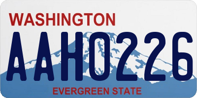 WA license plate AAH0226