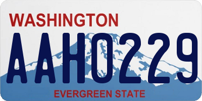 WA license plate AAH0229