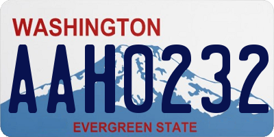 WA license plate AAH0232