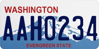 WA license plate AAH0234