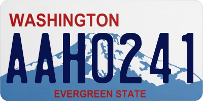 WA license plate AAH0241