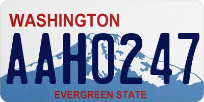 WA license plate AAH0247
