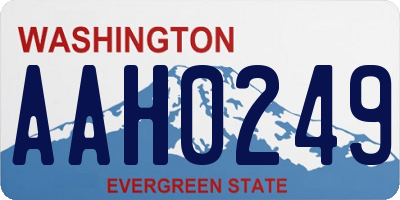 WA license plate AAH0249