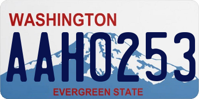 WA license plate AAH0253