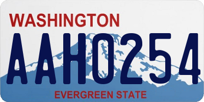 WA license plate AAH0254