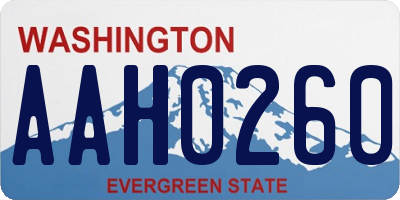WA license plate AAH0260