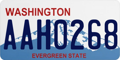 WA license plate AAH0268