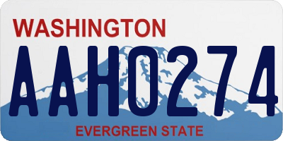 WA license plate AAH0274