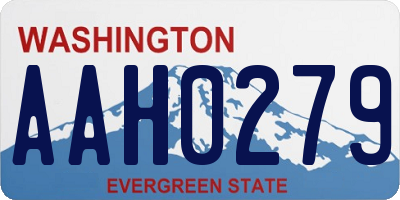 WA license plate AAH0279