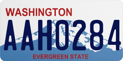 WA license plate AAH0284