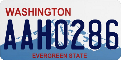 WA license plate AAH0286
