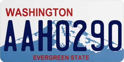 WA license plate AAH0290