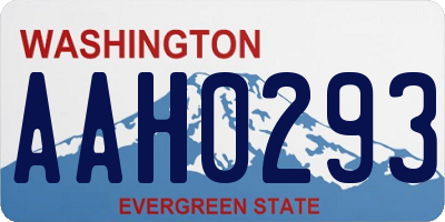 WA license plate AAH0293