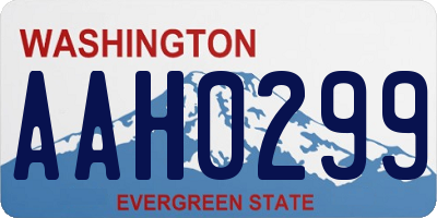WA license plate AAH0299
