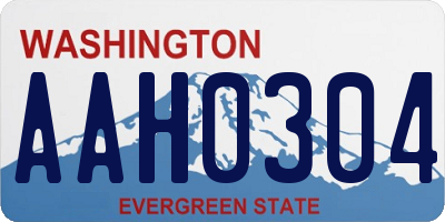 WA license plate AAH0304