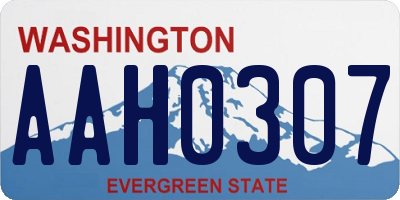 WA license plate AAH0307