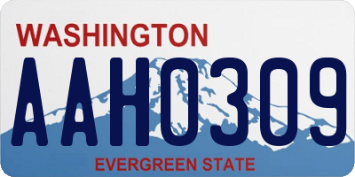 WA license plate AAH0309