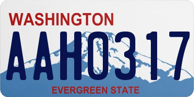 WA license plate AAH0317