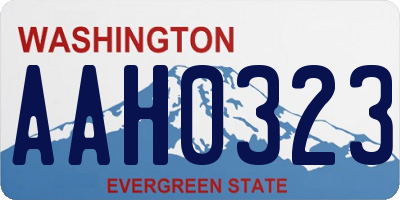 WA license plate AAH0323
