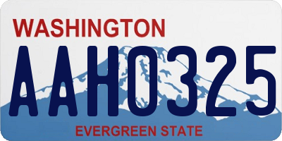 WA license plate AAH0325