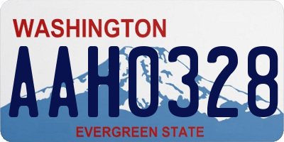 WA license plate AAH0328