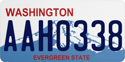 WA license plate AAH0338