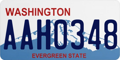 WA license plate AAH0348