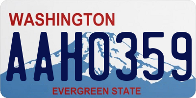 WA license plate AAH0359