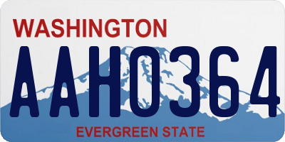 WA license plate AAH0364