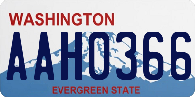 WA license plate AAH0366