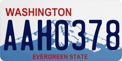 WA license plate AAH0378