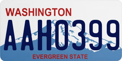 WA license plate AAH0399