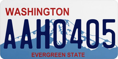 WA license plate AAH0405