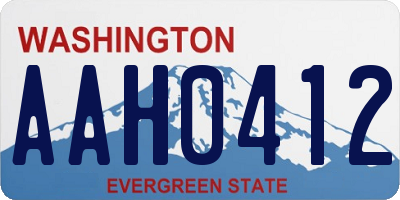 WA license plate AAH0412