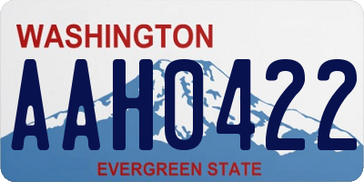 WA license plate AAH0422