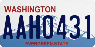 WA license plate AAH0431