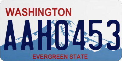WA license plate AAH0453
