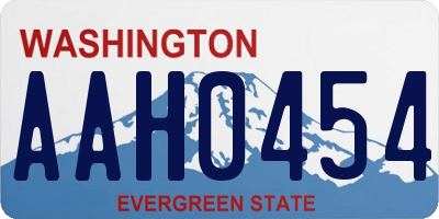 WA license plate AAH0454