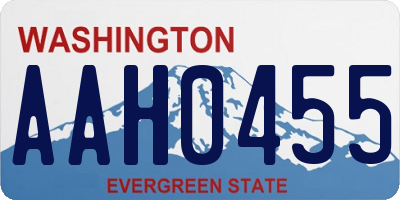 WA license plate AAH0455