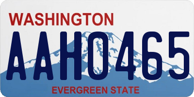 WA license plate AAH0465