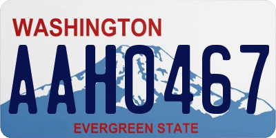 WA license plate AAH0467