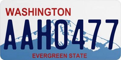 WA license plate AAH0477