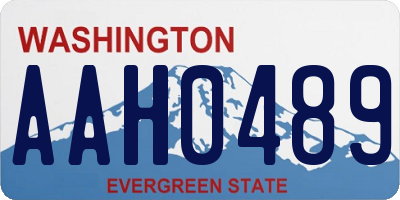 WA license plate AAH0489