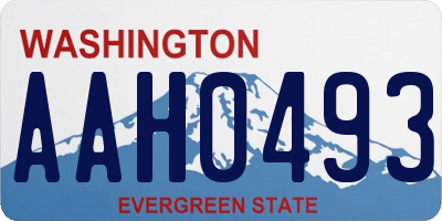 WA license plate AAH0493